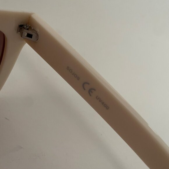 Cream White Oversized Square Sunglasses - Picture 8 of 12